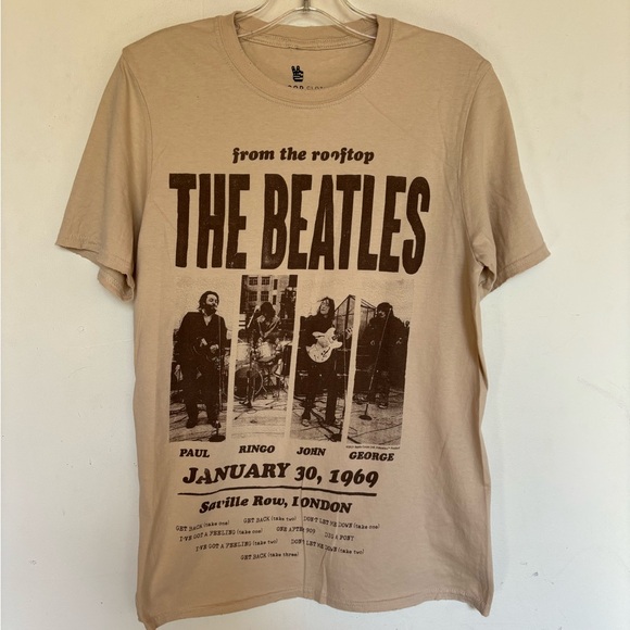 The Beatles From The Rooftop Junk Food Tee Shirt - Picture 2 of 6